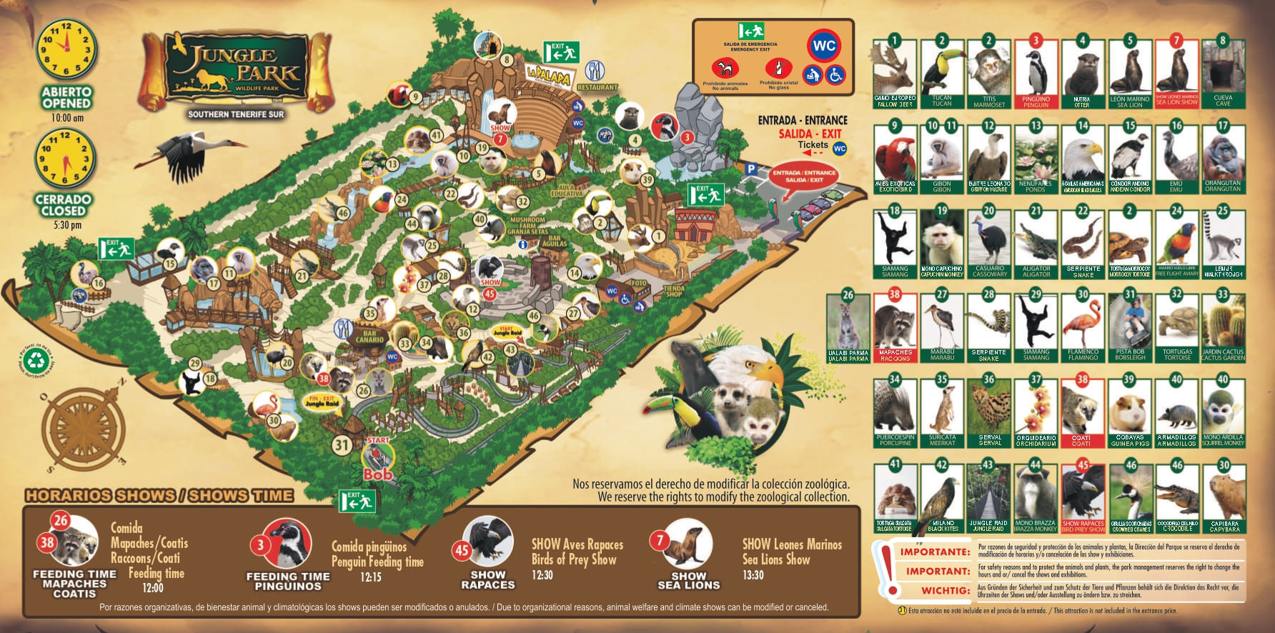 Mapa del Parque Jungle Park